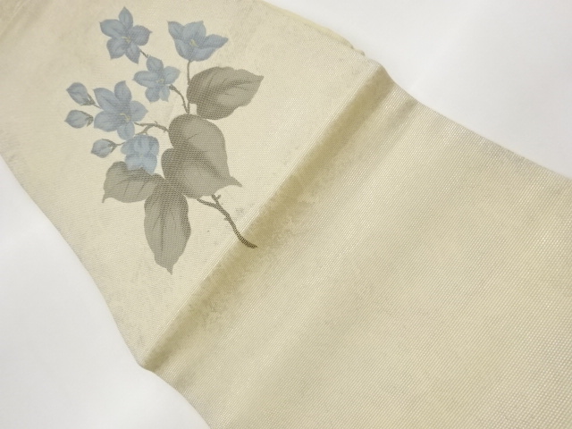 絽花葉模様名古屋帯